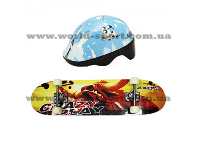 Скейтборд со шлемом KEPAI SK-2283